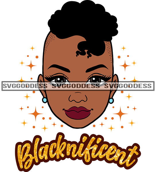 Black Woman Blacknificent Mohawk SVG JPG PNG Vector Clipart Cricut Silhouette Cut Cutting