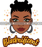 Black Woman Blacknificent SVG JPG PNG Vector Clipart Cricut Silhouette Cut Cutting