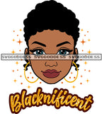 Black Woman Blacknificent With Afro SVG JPG PNG Vector Clipart Cricut Silhouette Cut Cutting