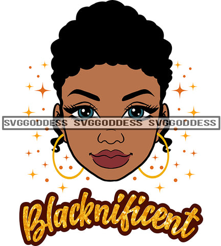 Black Woman Blacknificent With Afro SVG JPG PNG Vector Clipart Cricut Silhouette Cut Cutting