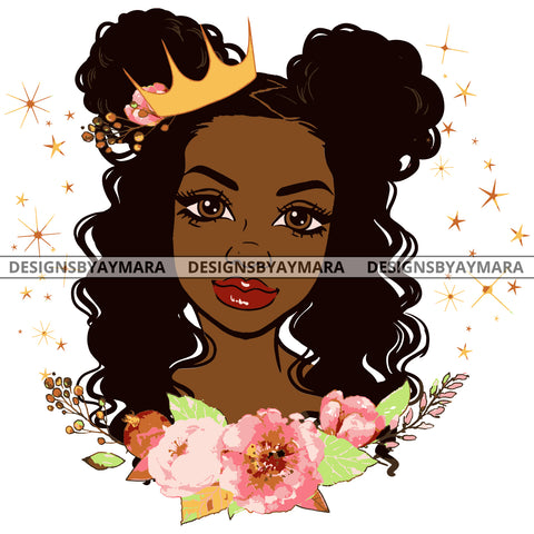 Crown Queen Black With Pink Flowers SVG JPG PNG Vector Clipart Cricut Silhouette Cut Cutting