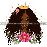 Crown Queen Black With Dark Pink Flowers SVG JPG PNG Vector Clipart Cricut Silhouette Cut Cutting