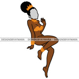 Crowned Black Queen Half Nude  No Face Big Afro  SVG JPG PNG Vector Clipart Cricut Silhouette Cut Cutting