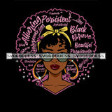 Black Woman With Positive Purple Words In Hair  SVG JPG PNG Vector Clipart Cricut Silhouette Cut Cutting