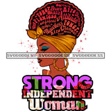 Strong Independent Black Woman Gold Headwrap SVG JPG PNG Vector Clipart Cricut Silhouette Cut Cutting