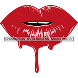 Red Lips Teeth Dripping Red Lips SVG JPG PNG Vector Clipart Cricut Silhouette Cut Cutting