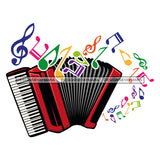 Red And Black Accordion Music Notes  SVG JPG PNG Vector Clipart Cricut Silhouette Cut Cutting