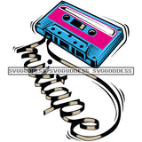 Cassette Tape Mixtape Music Pink And Blue SVG JPG PNG Vector Clipart Cricut Silhouette Cut Cutting