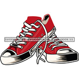 Sneakers Red Converse Pair SVG JPG PNG Vector Clipart Cricut Silhouette Cut Cutting