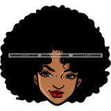 African American Curly Hairstyle Girls Afro Girls Smile Face Beautiful Eyes White Background SVG JPG PNG Vector Clipart Cricut Silhouette Cut Cutting