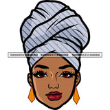 Smile Face Melanin Woman Wearing Head Scarf Vector Design Element White Background Beautiful Face SVG JPG PNG Vector Clipart Cricut Silhouette Cut Cutting