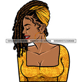 Smile Face Girls Wearing Hoop Earing Locus Hairstyle African American Sexy Woman Face Design Element SVG JPG PNG Vector Clipart Cricut Silhouette Cut Cutting