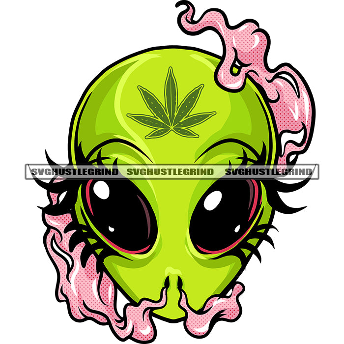 Aline Face Design Element Aline Smoking Weed Cannabis Design Element W ...