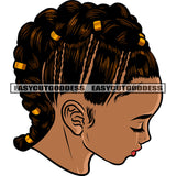 Cute Melanin Girls Side Face Design Element African American Girls Afro Hairstyle Close Eyes White Background SVG JPG PNG Vector Clipart Cricut Silhouette Cut Cutting