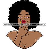 Gangster African American Girls Kiss Pose Afro Short Hairstyle White Background Long Nail SVG JPG PNG Vector Clipart Cricut Silhouette Cut Cutting