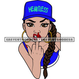 Heartless Quote On Cat African American Angry Face Girls Showing Middle Finger Long Nail And Long Hair Design Element Afro Girls Wearing Hoop Earing SVG JPG PNG Vector Clipart Cricut Silhouette Cut Cutting