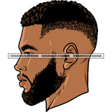 Gangster African American Man Beard Style Afro Short Hairstyle Design Element White Background Melanin Man Attitude Face SVG JPG PNG Vector Clipart Cricut Silhouette Cut Cutting