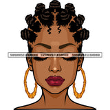 Beautiful African American Woman Close Eyes And Afro Short Hairstyle Afro Woman Cute Face White Background Design Element SVG JPG PNG Vector Clipart Cricut Silhouette Cut Cutting