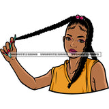 Sports Woman African American Woman Hand Holding Locus Long Nail Design Element Beautiful Face Wearing Sport Dress SVG JPG PNG Vector Clipart Cricut Silhouette Cut Cutting