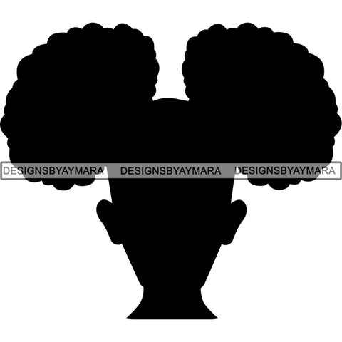 Afro Puff Hairstyle SVG Cut Files For Silhouette and Cricut