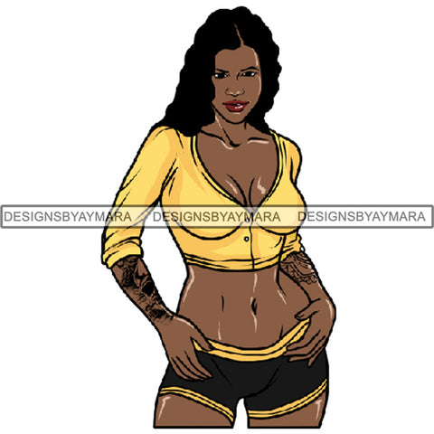 Afro Woman Tattoo Sexy Melanin Nubian Goddess PNG Files For Print Not For Cutting