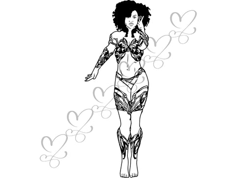 Afro Beautiful Black Woman SVG African American Ethnicity Afro Puffy Hairstyle Beauty Salon Queen Diva Classy Lady  Beautiful People Beauty Salon Princess