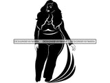 Silhouette Of Thick Woman In Pants SVG JPG PNG Vector Clipart Cricut Silhouette Cut Cutting