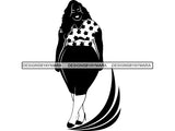 Silhouette Of Thick Woman Skirt And BW Top SVG JPG PNG Vector Clipart Cricut Silhouette Cut Cutting