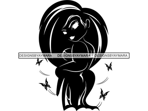 Afro Beautiful Big Woman SVG Silhouettes BBW Big And Bougie Queen Diva Classy Lady  .SVG .EPS .PNG Vector Clipart Silhouette Cricut Circuit Cut Cutting