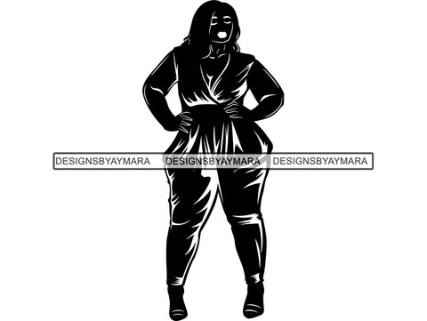 Afro Beautiful Big Woman SVG Silhouettes BBW Big And Bougie Queen Diva Classy Lady  .SVG .EPS .PNG Vector Clipart Silhouette Cricut Circuit Cut Cutting
