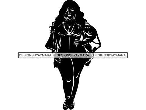 Afro Beautiful Big Woman SVG Silhouettes BBW Big And Bougie Queen Diva Classy Lady  .SVG .EPS .PNG Vector Clipart Silhouette Cricut Circuit Cut Cutting