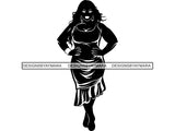 Afro Beautiful Big Woman SVG Silhouettes BBW Big And Bougie Queen Diva Classy Lady  .SVG .EPS .PNG Vector Clipart Silhouette Cricut Circuit Cut Cutting
