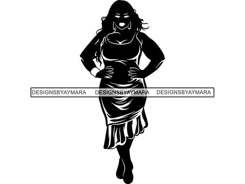 Afro Beautiful Big Woman SVG Silhouettes BBW Big And Bougie Queen Diva Classy Lady  .SVG .EPS .PNG Vector Clipart Silhouette Cricut Circuit Cut Cutting