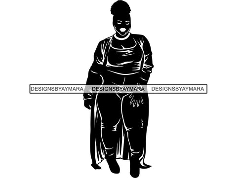 Afro Beautiful Big Woman SVG Silhouettes BBW Big And Bougie Queen Diva Classy Lady  .SVG .EPS .PNG Vector Clipart Silhouette Cricut Circuit Cut Cutting