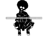 Afro Goddess Silhouette Woman SVG Head Wrap Queen Diva Classy Lady .SVG .EPS .PNG Vector Clipart Silhouette Cricut Circuit Cut Cutting