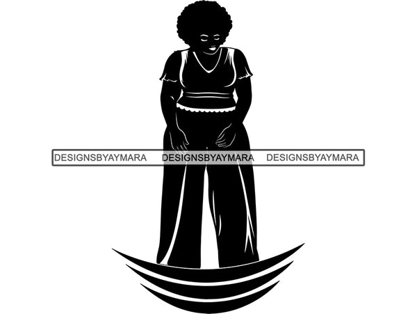 Afro Beautiful Big Woman SVG Silhouettes BBW Big And Bougie Queen Diva Classy Lady  .SVG .EPS .PNG Vector Clipart Silhouette Cricut Circuit Cut Cutting