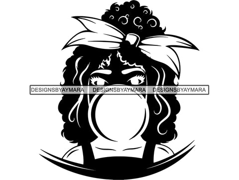 Afro Goddess Silhouette Woman SVG Head Wrap Queen Diva Classy Lady .SVG .EPS .PNG Vector Clipart Silhouette Cricut Circuit Cut Cutting