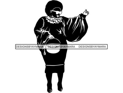 Afro Beautiful Big Woman SVG Silhouettes BBW Big And Bougie Queen Diva Classy Lady  .SVG .EPS .PNG Vector Clipart Silhouette Cricut Circuit Cut Cutting