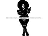 Afro Beautiful Big Woman SVG Silhouettes BBW Big And Bougie Queen Diva Classy Lady  .SVG .EPS .PNG Vector Clipart Silhouette Cricut Circuit Cut Cutting