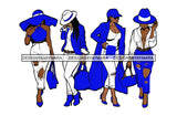 Sistas Sisters Melanin Woman Blue and White Clothes Matching Outfit Classy Ladies SVG PNG JPG Cutting Files Vector Designs Print