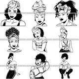 UNIQUE OFFER! 200 Beautiful Afro Woman SVG Retail Price $500 for Only $39.99 Files For Cutting and More.