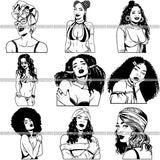 UNIQUE OFFER! 200 Beautiful Afro Woman SVG Retail Price $500 for Only $39.99 Files For Cutting and More.