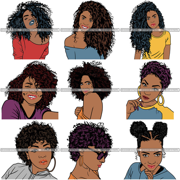 Super Bundle 50 Afro Beautiful Woman SVG For Only $14.99 Retail Price $125 Cutting Files For Silhouette and Cricut