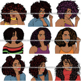 Super Bundle 50 Afro Beautiful Woman SVG For Only $14.99 Retail Price $125 Cutting Files For Silhouette and Cricut
