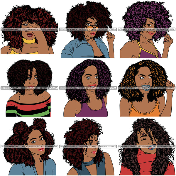 Super Bundle 50 Afro Beautiful Woman SVG For Only $14.99 Retail Price $125 Cutting Files For Silhouette and Cricut