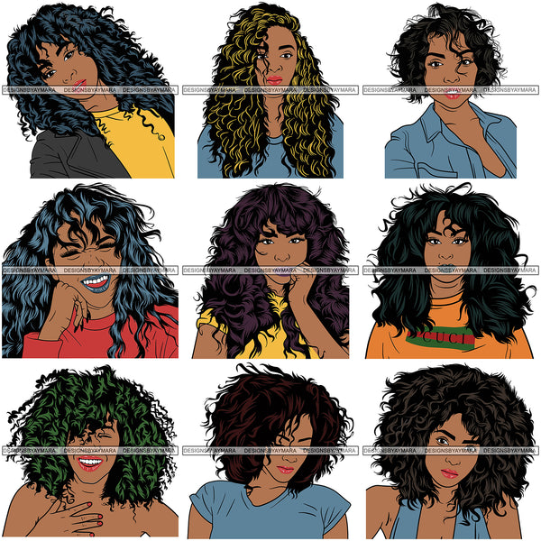 Super Bundle 50 Afro Beautiful Woman SVG For Only $14.99 Retail Price $125 Cutting Files For Silhouette and Cricut