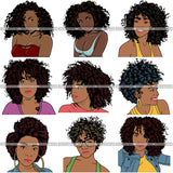 Super Bundle 50 Afro Beautiful Woman SVG For Only $14.99 Retail Price $125 Cutting Files For Silhouette and Cricut
