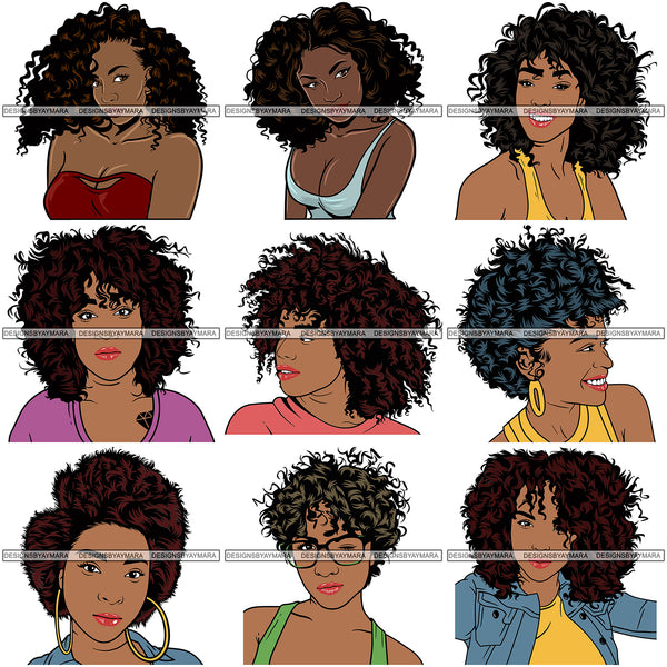 Super Bundle 50 Afro Beautiful Woman SVG For Only $14.99 Retail Price $125 Cutting Files For Silhouette and Cricut