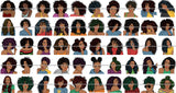 Super Bundle 50 Afro Beautiful Woman SVG For Only $14.99 Retail Price $125 Cutting Files For Silhouette and Cricut