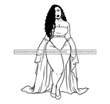 Thick Sassy Goddess Pretty Woman Plus Size BBW Curvy Sexy Big Bone Melanin Girl Fabulous SVG JPG PNG Vector Clipart Cricut Cutting File